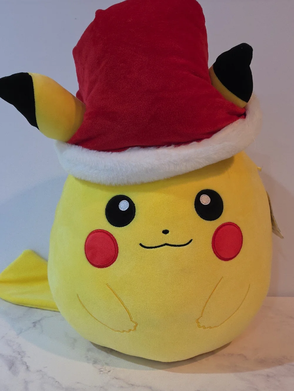 Squishmallows Pokemon  Pikachu Plush with Santa Hat - Yellow & Red Holiday Plush